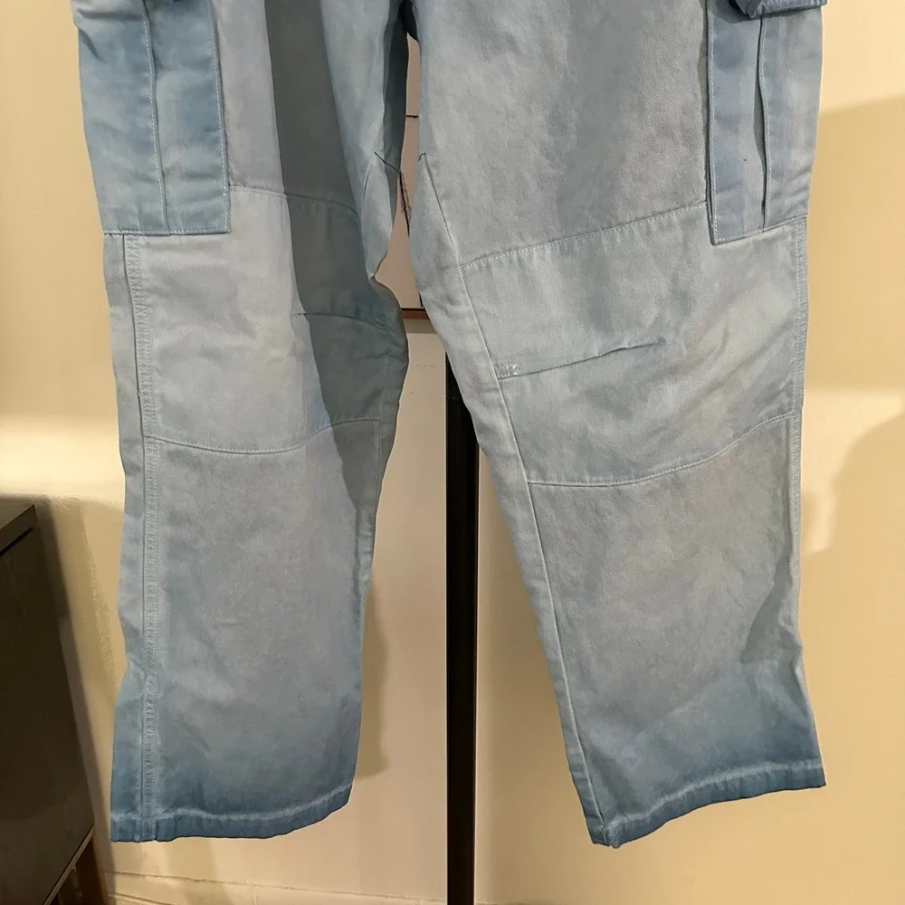 Supervsn Mens Studio Cargo Pants‎ Blue denim wash  Size Large